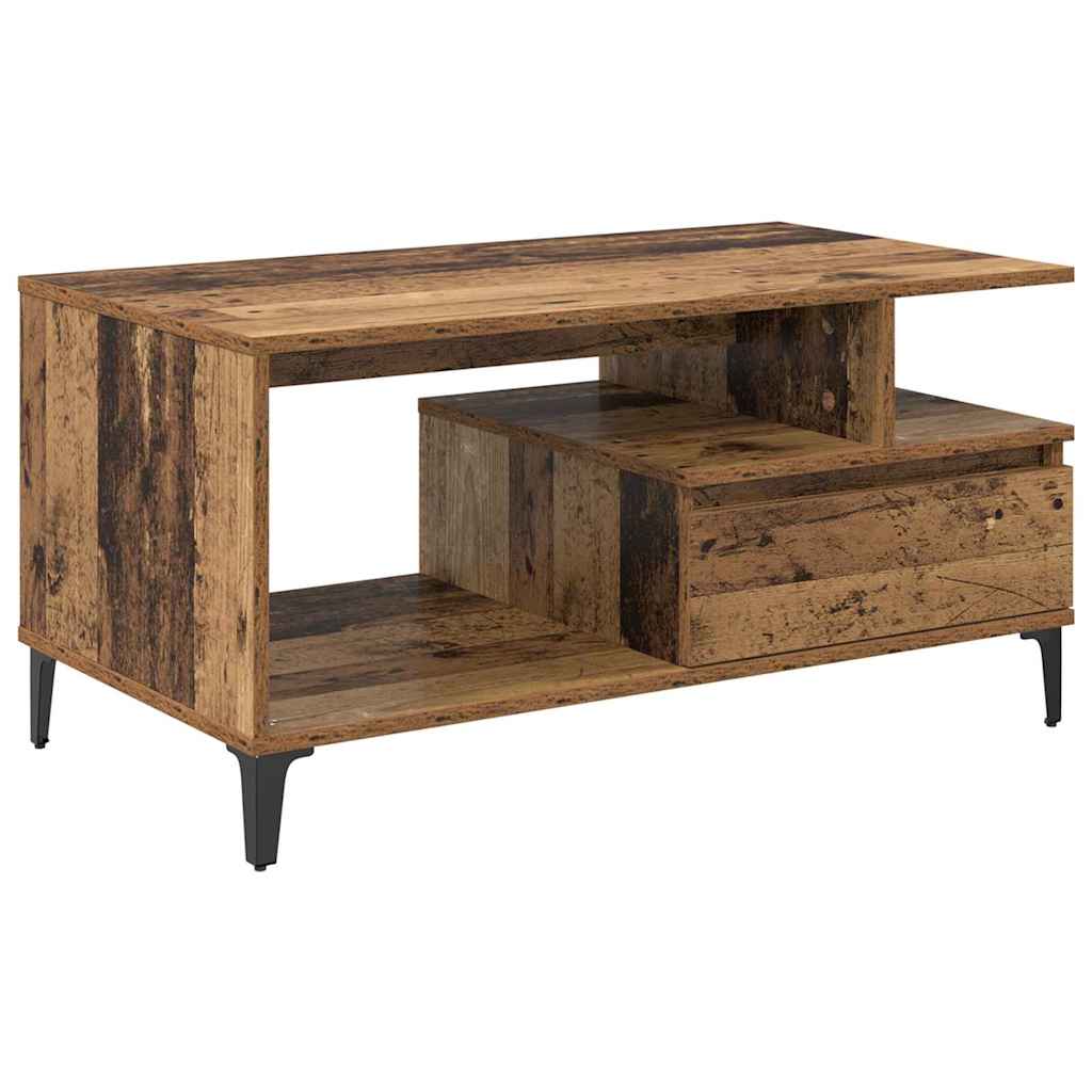 Kaffebord med skuff Gamle tre 90 x 49 x 45 cm Konstruert tre