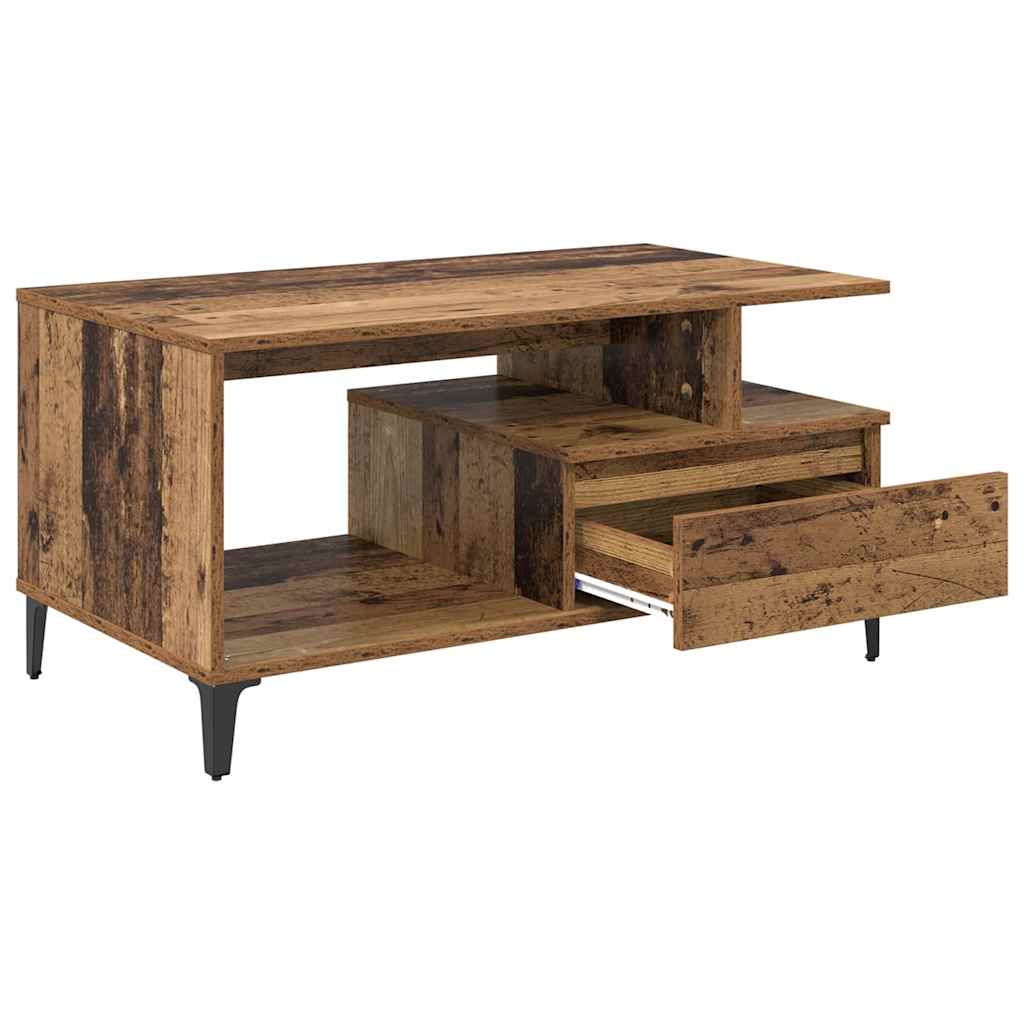Kaffebord med skuff Gamle tre 90 x 49 x 45 cm Konstruert tre