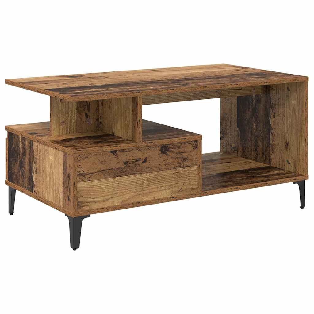 Kaffebord med skuff Gamle tre 90 x 49 x 45 cm Konstruert tre
