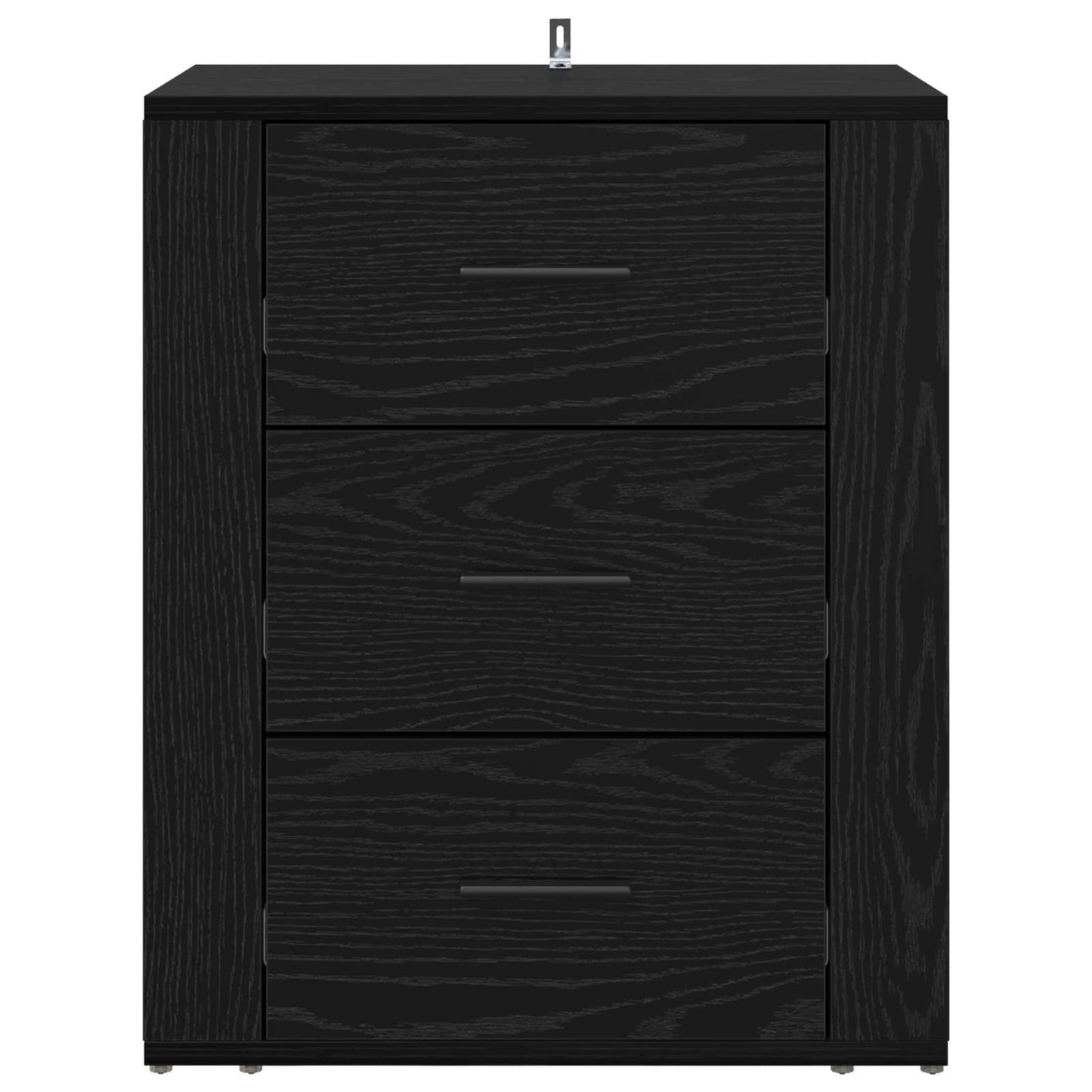 Nattbordskap med skuff Svart Eik 35 x 50 x 60 cm Konstruert tre