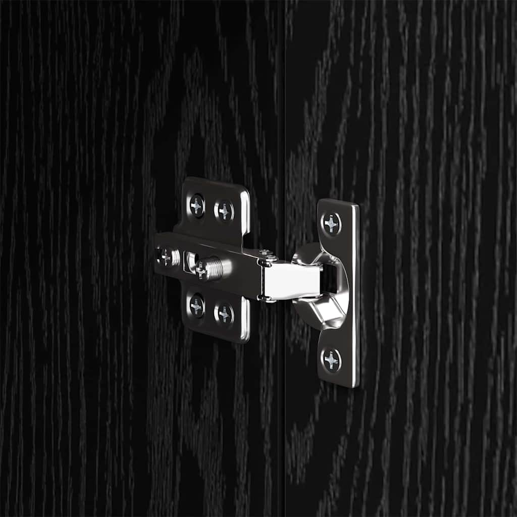 Nattbordskap med skuff Svart eik 50 x 36 x 60 cm Konstruert tre