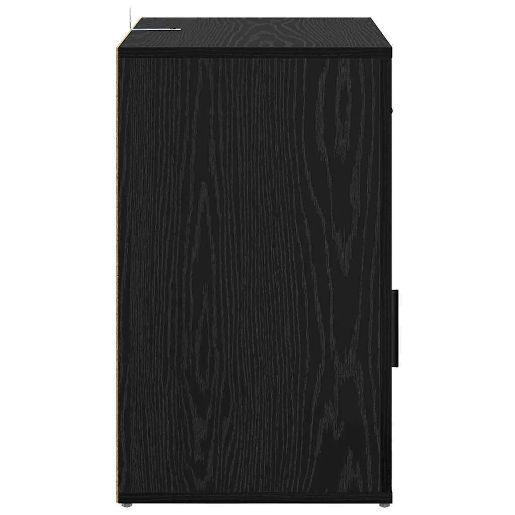 Nattbordskap med skuff Svart eik 50 x 36 x 60 cm Konstruert tre