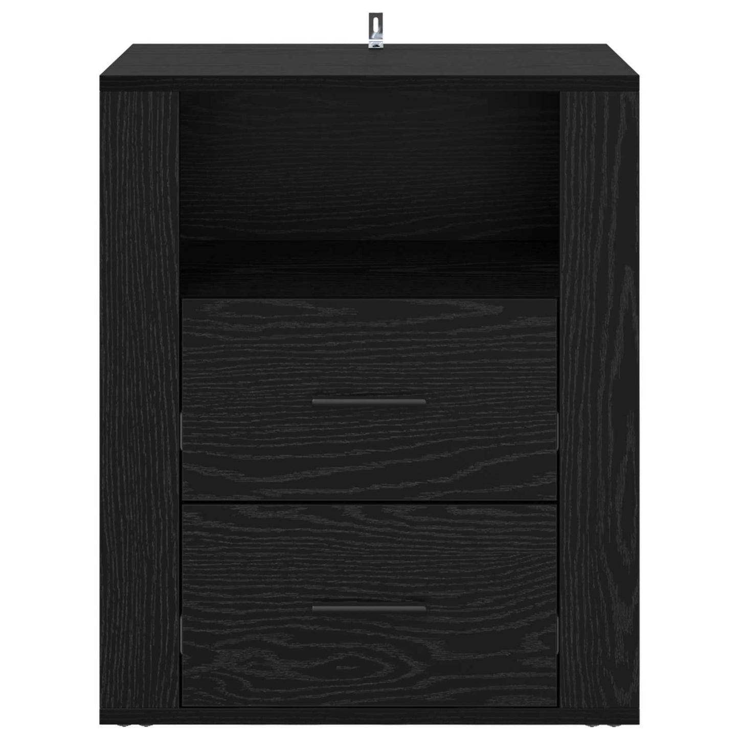 Nattbordskap med skuff Svart Eik 35 x 50 x 60 cm Konstruert tre
