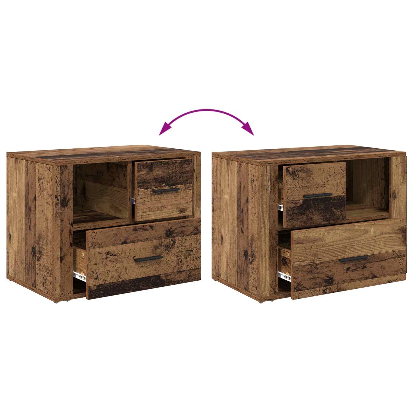 Nattbordskap Gammelt tre 35 x 60 x 50 cm Konstruert tre