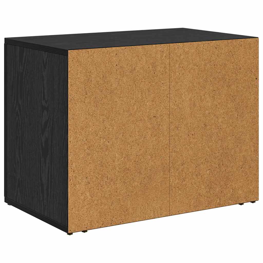 Nattbordskap med skuff Svart Eik 35 x 60 x 50 cm Konstruert tre