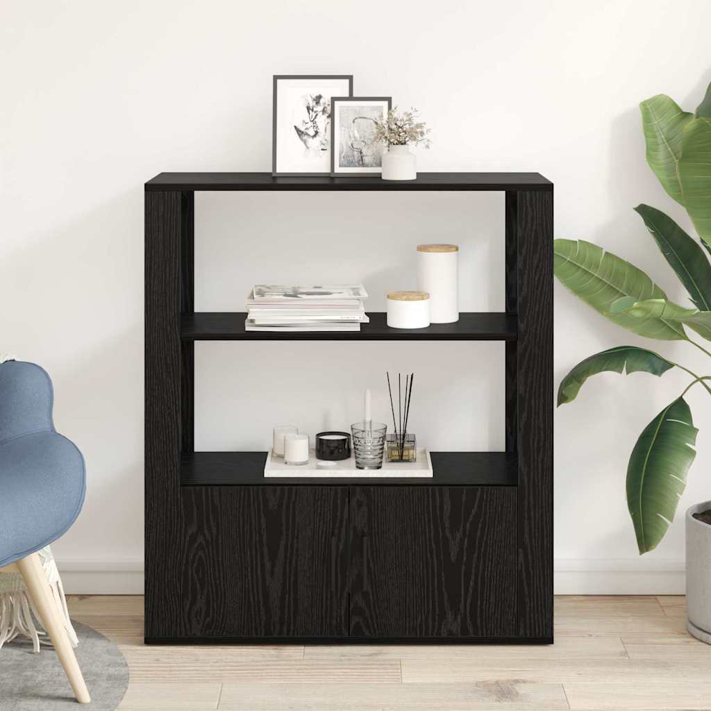 Serviesskap Svart eik 30 x 80 x 90 cm Konstruert tre