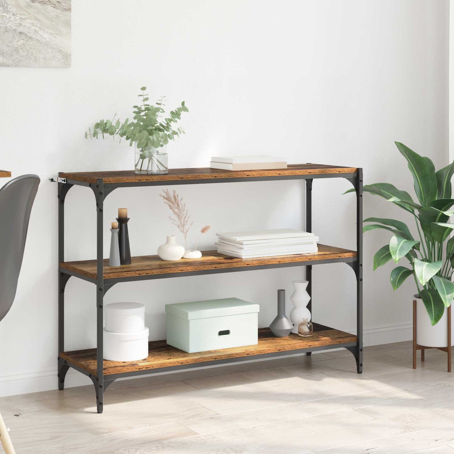 Bokskap Gammelt tre 100 x 33 x 70,5 cm Ingeniørtre og jern