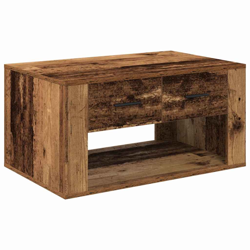 Kaffebord med skuff Gamle tre 80 x 50 x 40 cm Konstruert tre