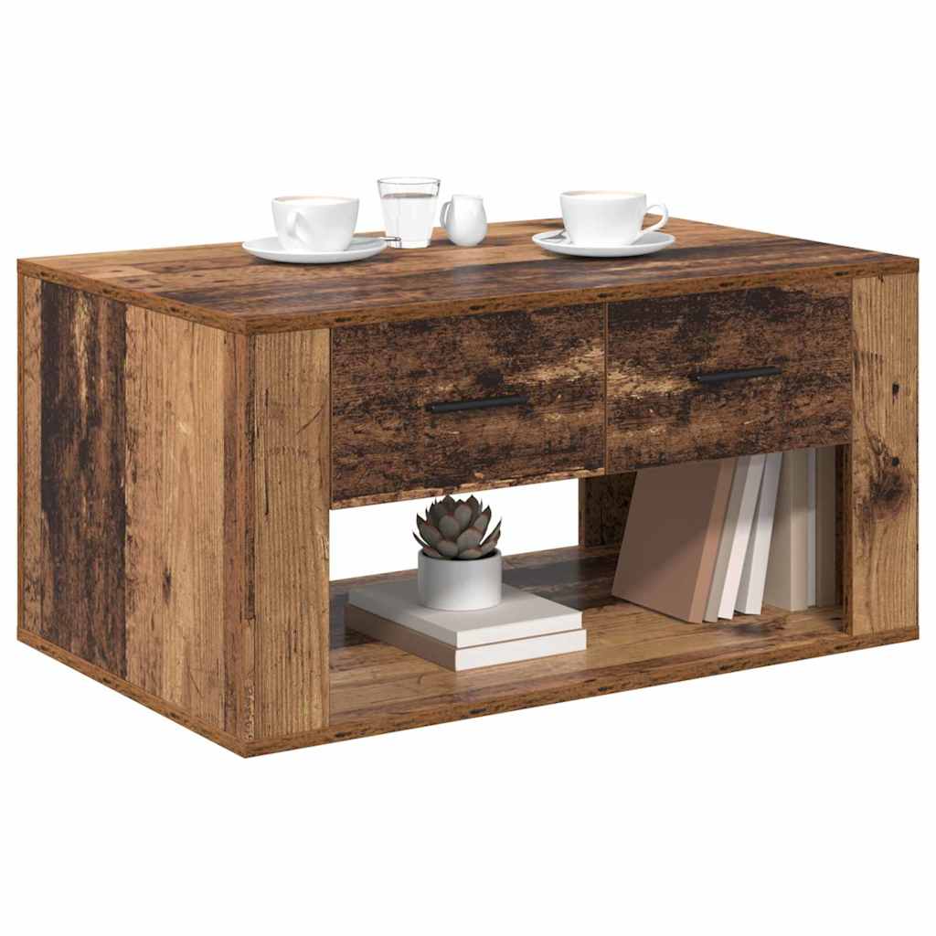 Kaffebord med skuff Gamle tre 80 x 50 x 40 cm Konstruert tre