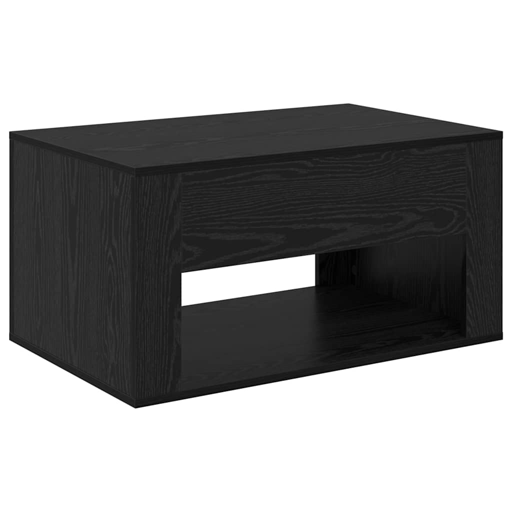 Kaffebord med skuff Svart Eik 80 x 50 x 40 cm Konstruert tre