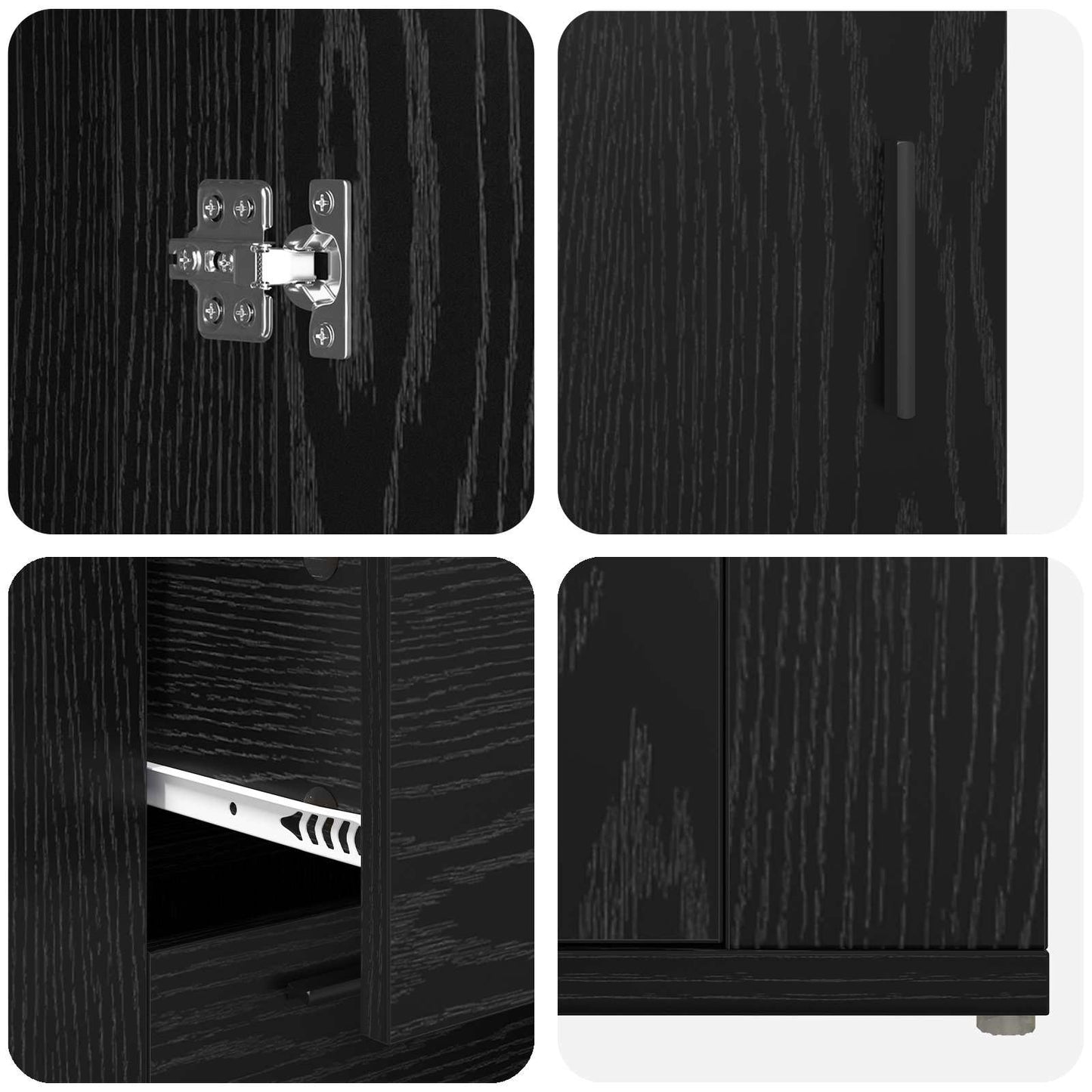 Serviesskap Svart Eik 100 x 33 x 59,5 cm Konstruert tre