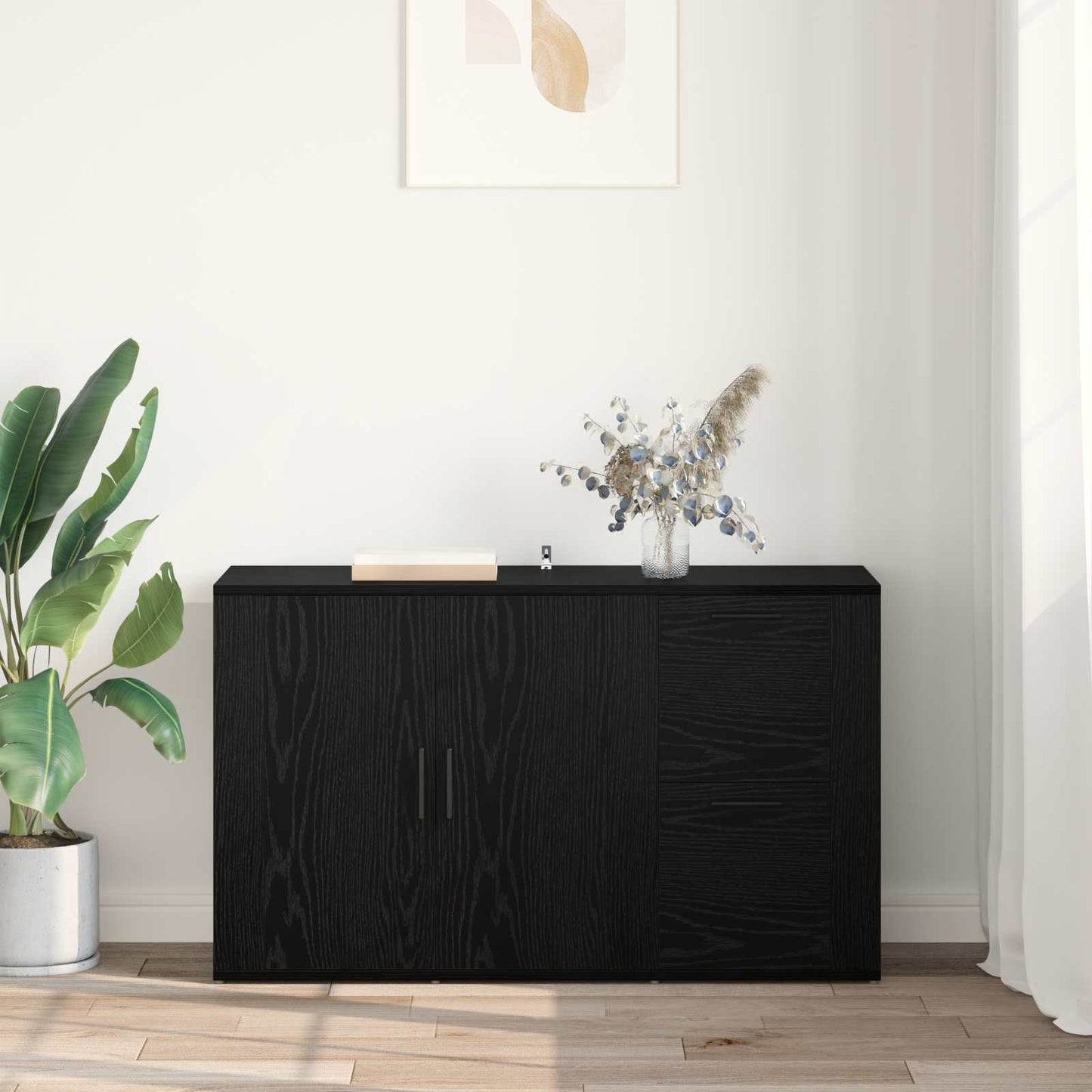 Serviesskap Svart Eik 100 x 33 x 59,5 cm Konstruert tre