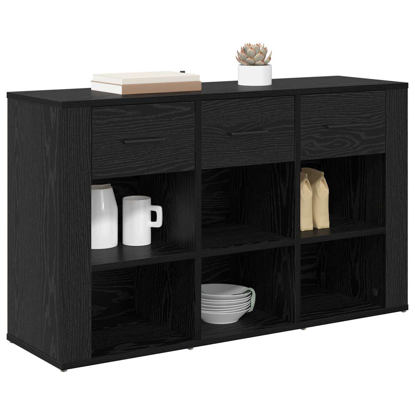 Serviesskap Svart Eik 100 x 30 x 59,5 cm Konstruert tre