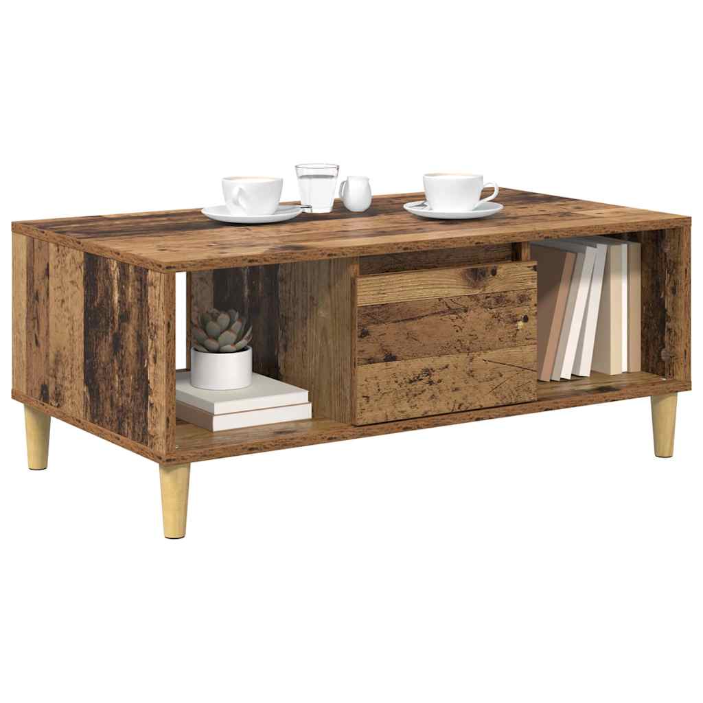 Kaffebord med skuff Gamle tre 90 x 50 x 26.5 cm Konstruert tre