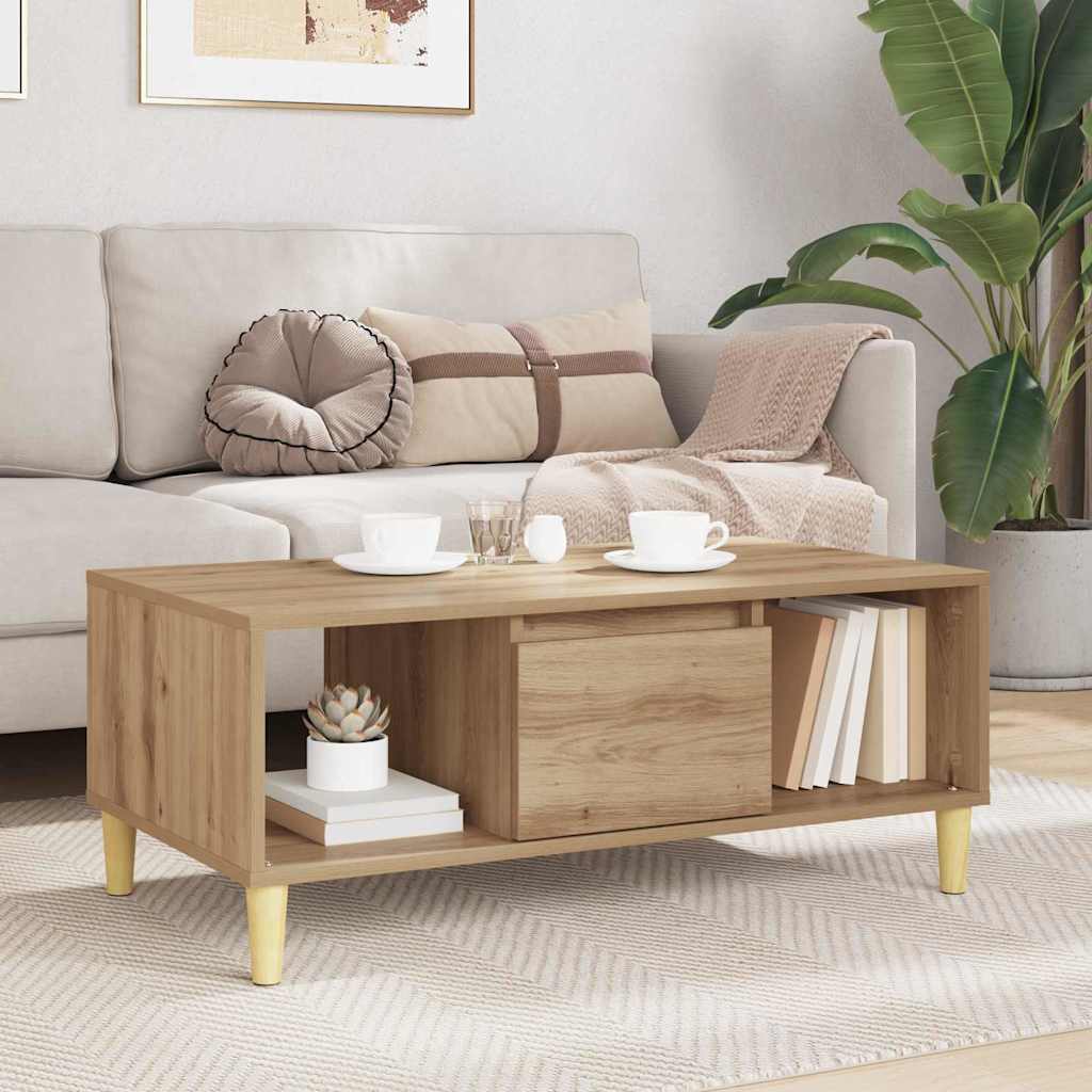 Kaffebord Artisan Eik 90 x 50 x 26.5 cm Konstruert tre