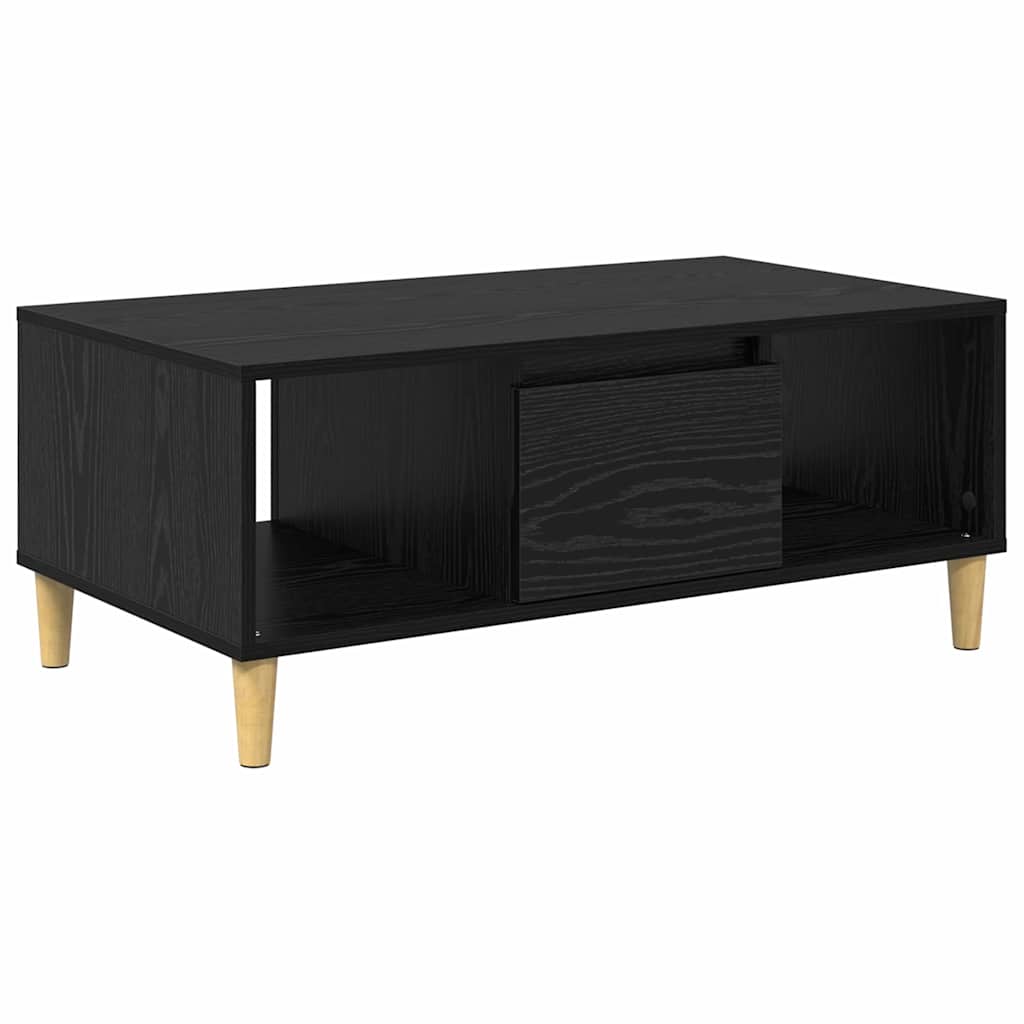 Kaffebord med skuff Svart Eik 90 x 50 x 26.5 cm Konstruert tre