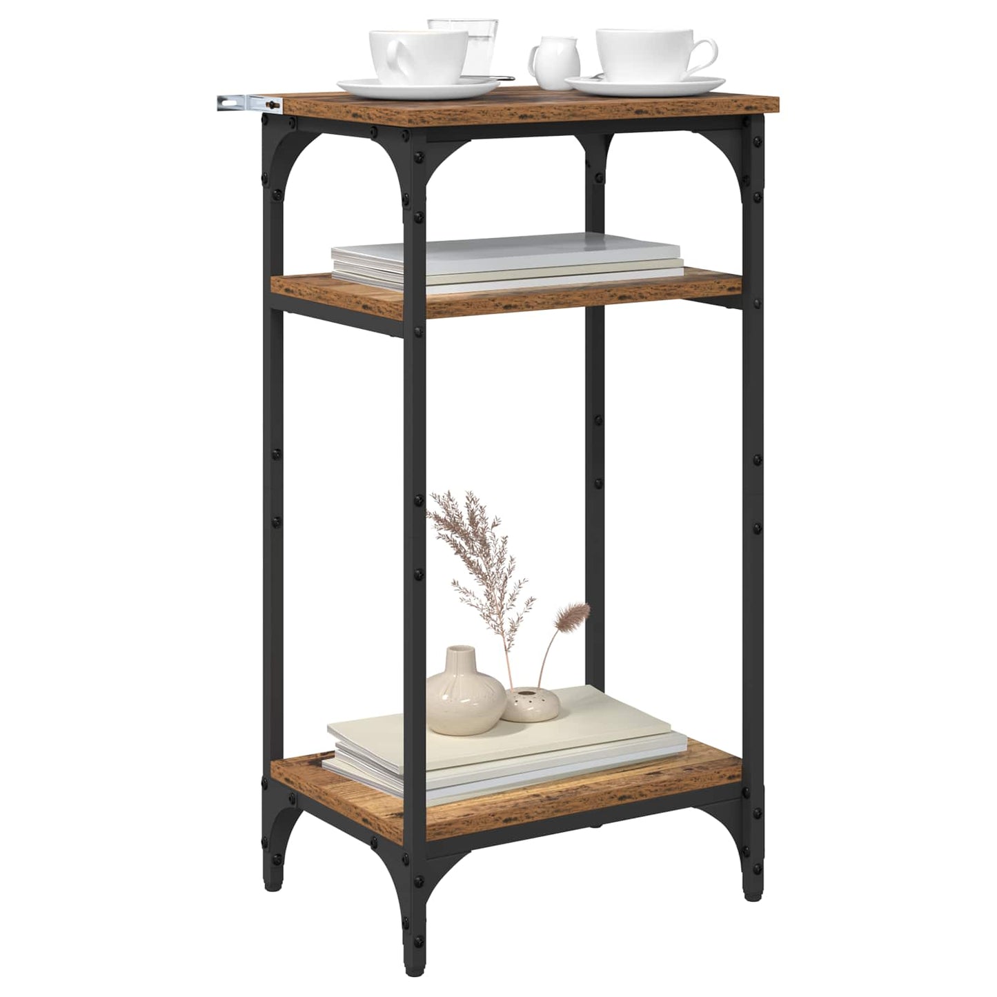 Sidetabell med hylle Gamle tre 40 x 30 x 75 cm Konstruert tre