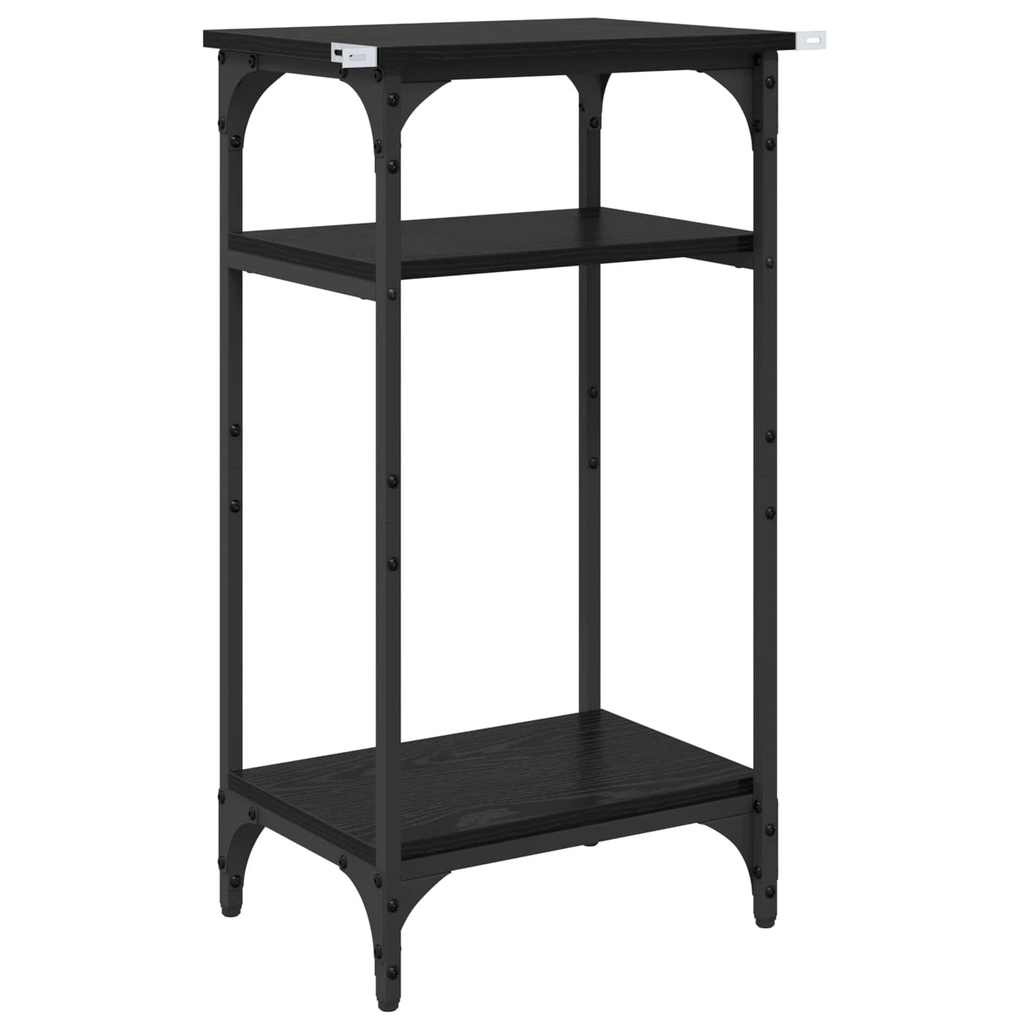 Sidetabell med hylle Svart Eik 40 x 30 x 75 cm Konstruert tre