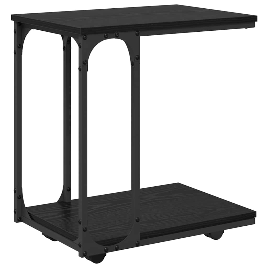 Sidetabell med hylle Svart Eik 50 x 35 x 55.5 cm Konstruert tre