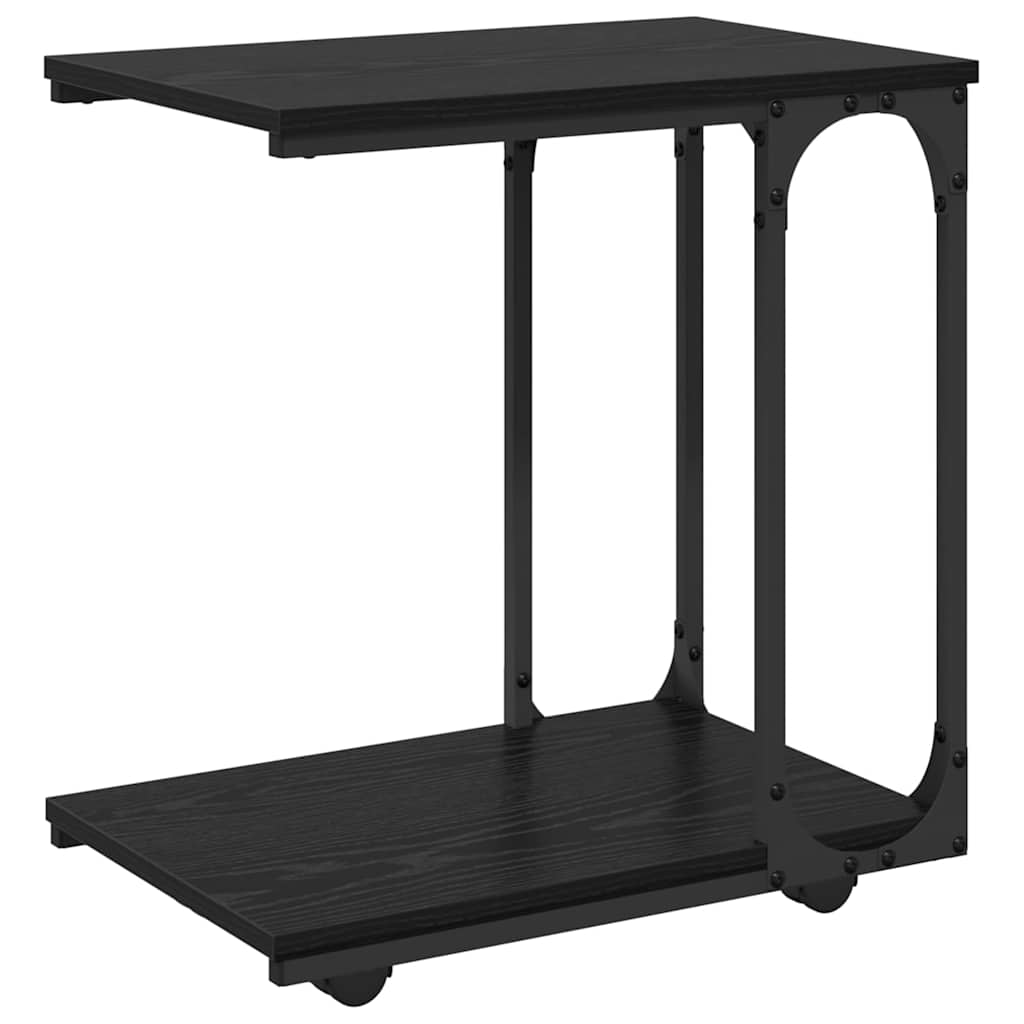 Sidetabell med hylle Svart Eik 50 x 35 x 55.5 cm Konstruert tre