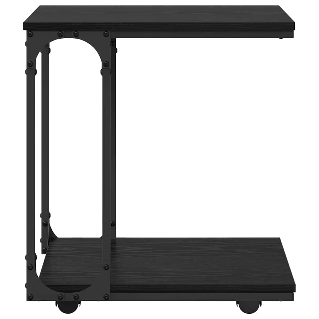 Sidetabell med hylle Svart Eik 50 x 35 x 55.5 cm Konstruert tre