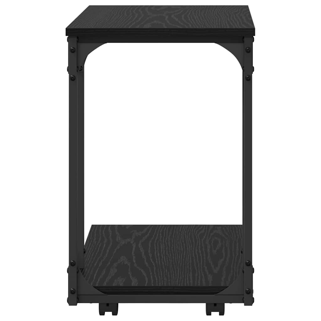 Sidetabell med hylle Svart Eik 50 x 35 x 55.5 cm Konstruert tre