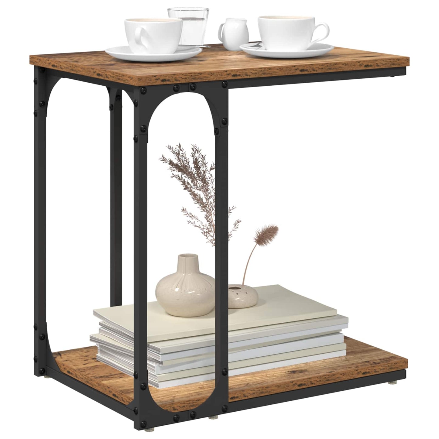 Sidetabell med hylle Gammelt tre 50 x 35 x 52 cm Konstruert tre