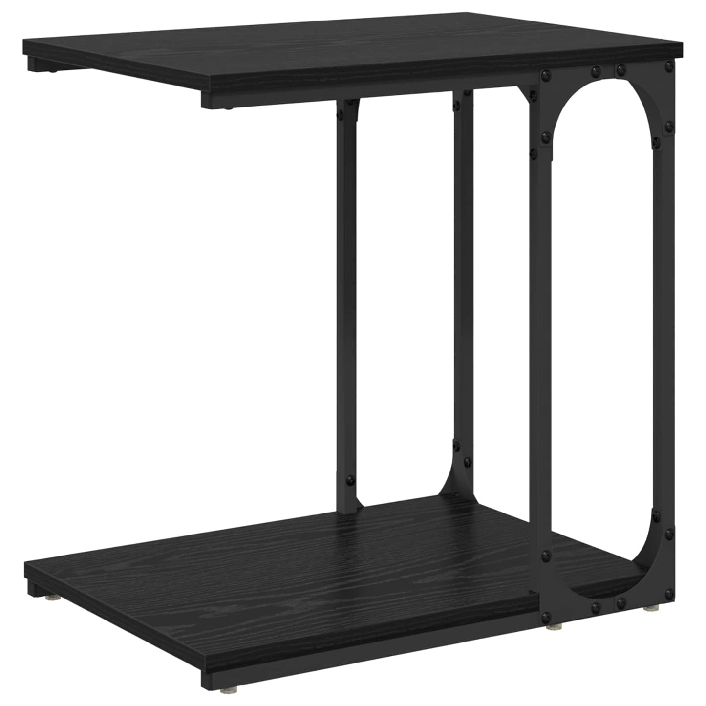 Sidetabell med hylle Svart Eik 50 x 35 x 52 cm Konstruert tre