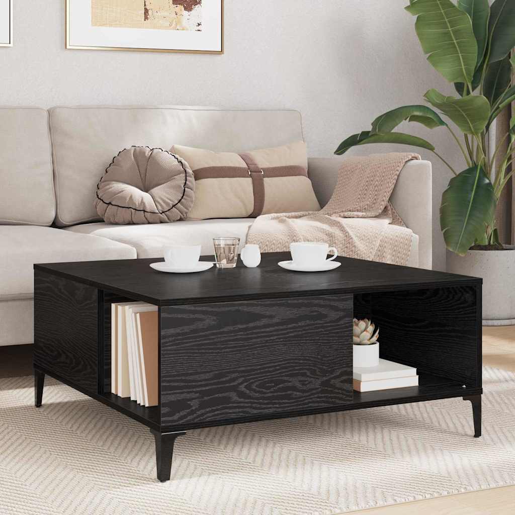 Kaffebord Svart Eik 80 x 80 x 36,5 cm Konstruert tre