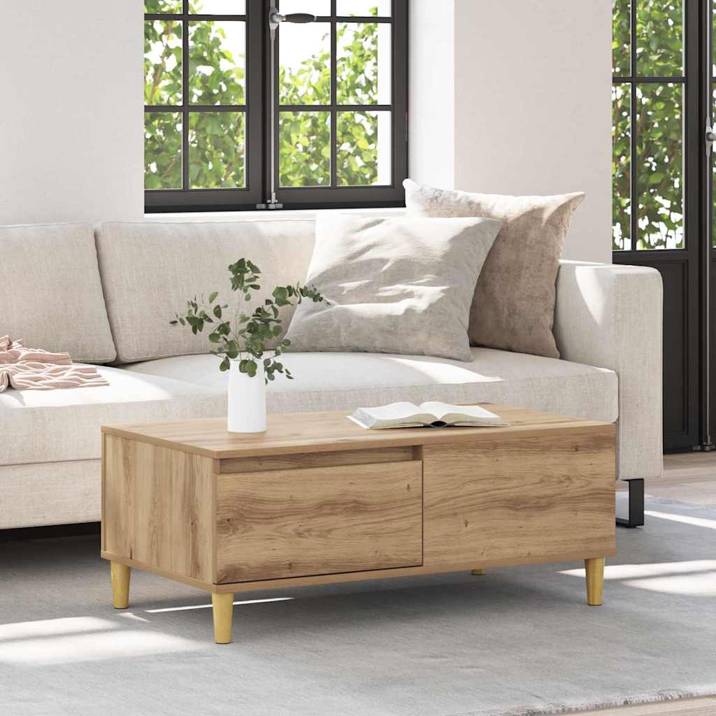 Kaffebord med skuff Artisan Eik 90 x 50 x 35 cm Konstruert tre
