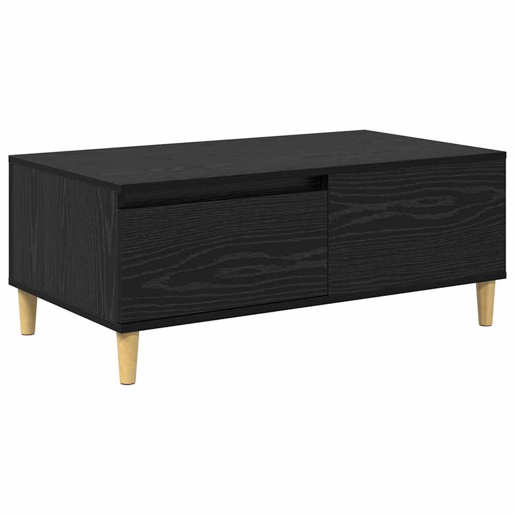 Kaffebord med skuff Svart Eik 90 x 50 x 35 cm Konstruert tre