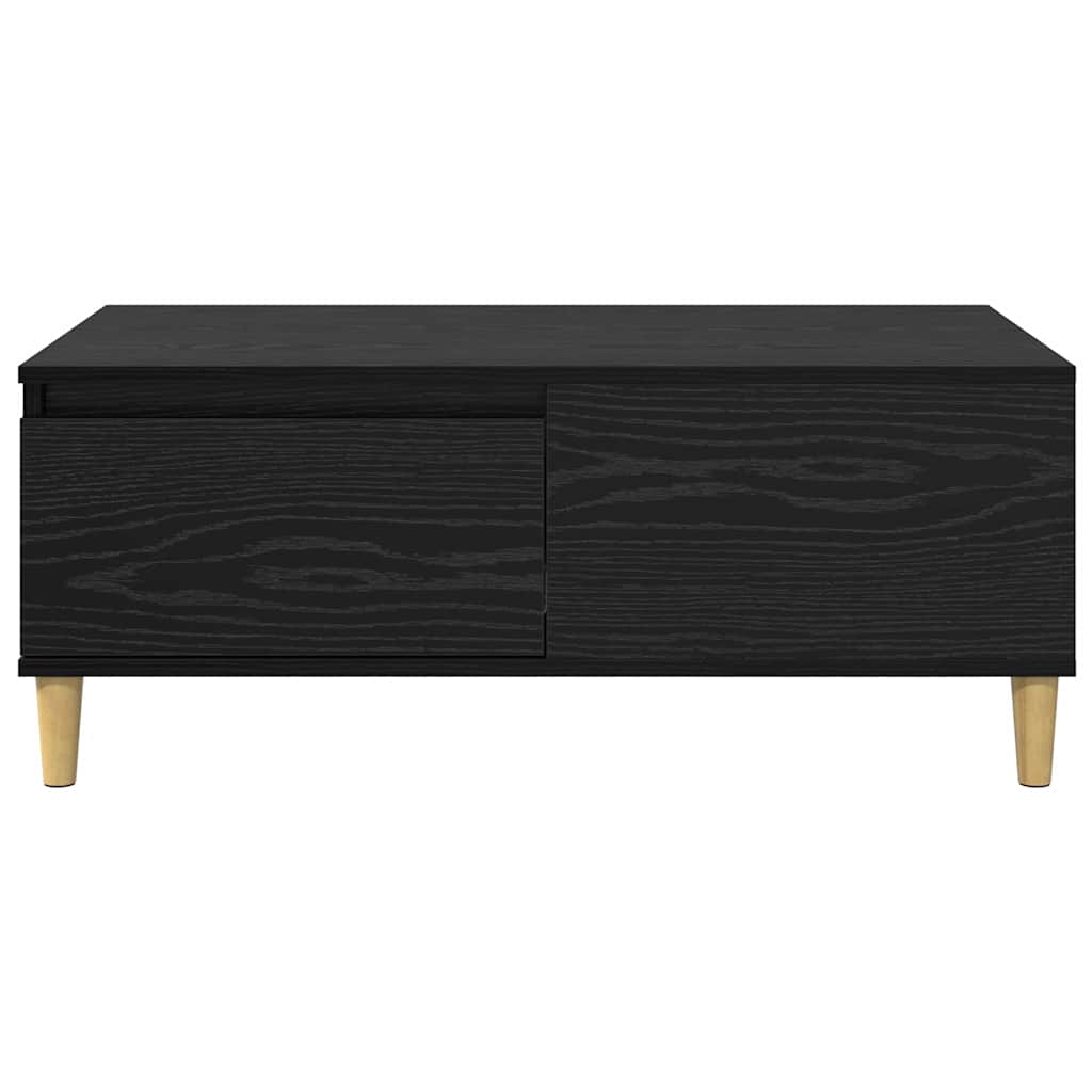 Kaffebord med skuff Svart Eik 90 x 50 x 35 cm Konstruert tre