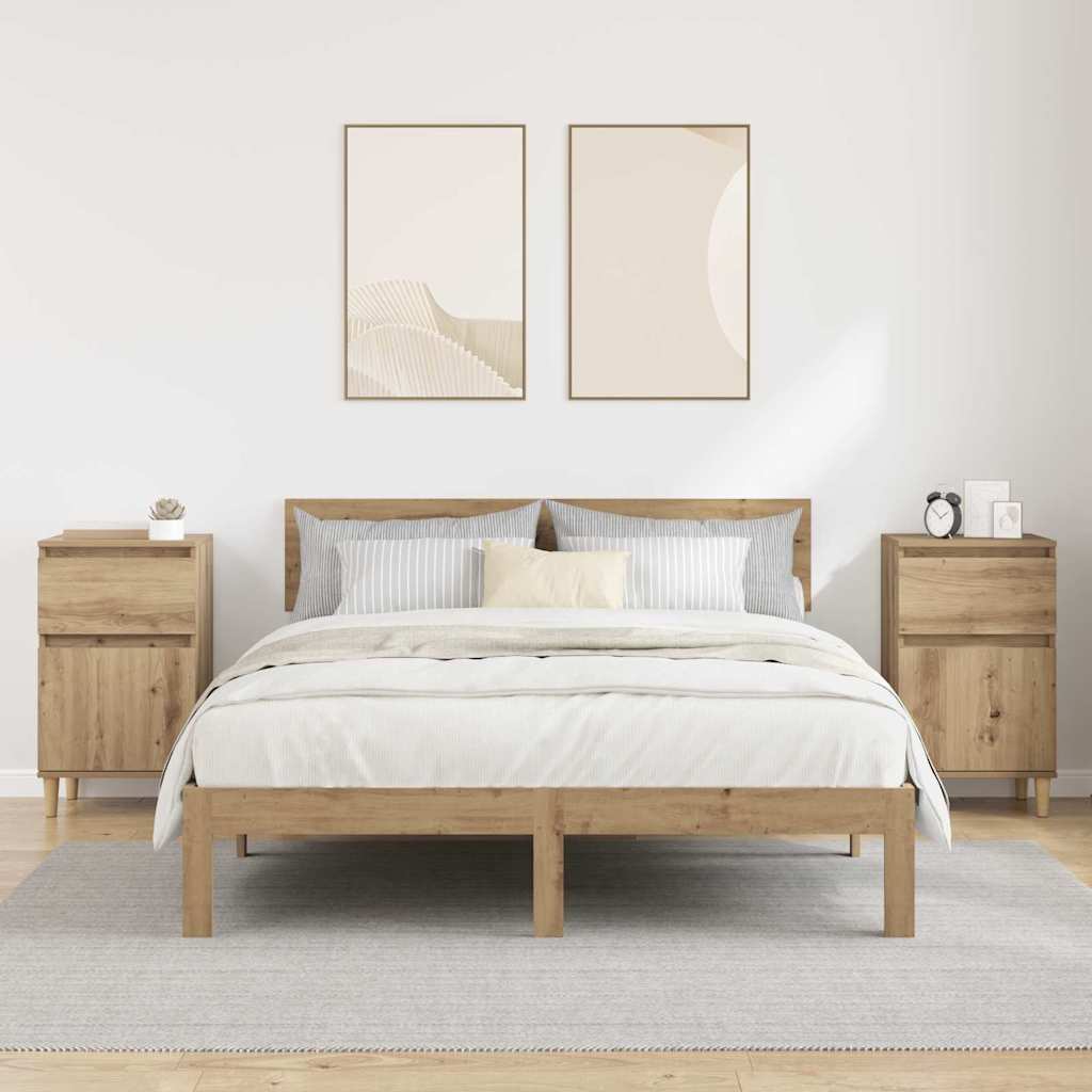 Nattbordskap 2 pcs Artisan Eik 40 x 35 x 70 cm Konstruert tre