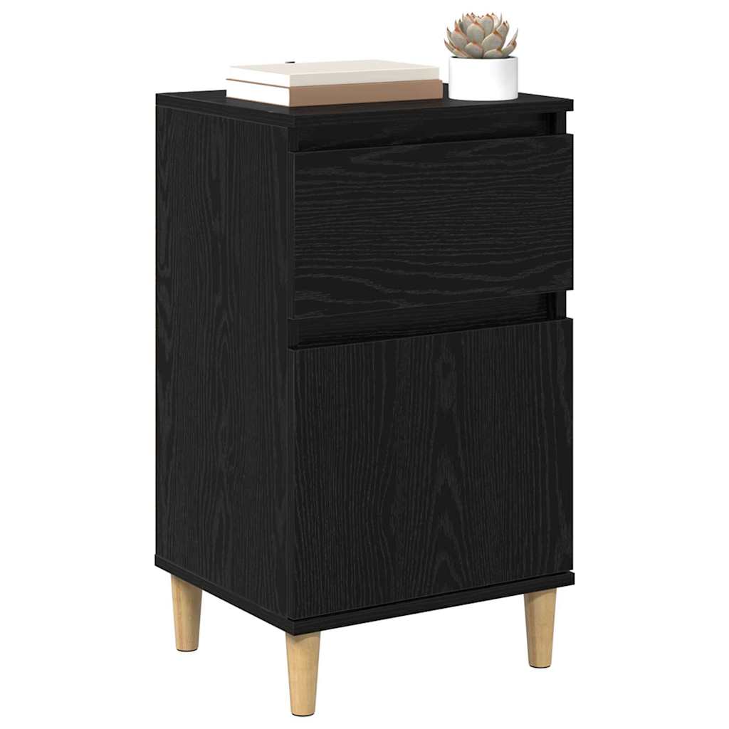 Nattbordskap 2 pcs Svart Eik 40 x 35 x 70 cm Konstruert tre