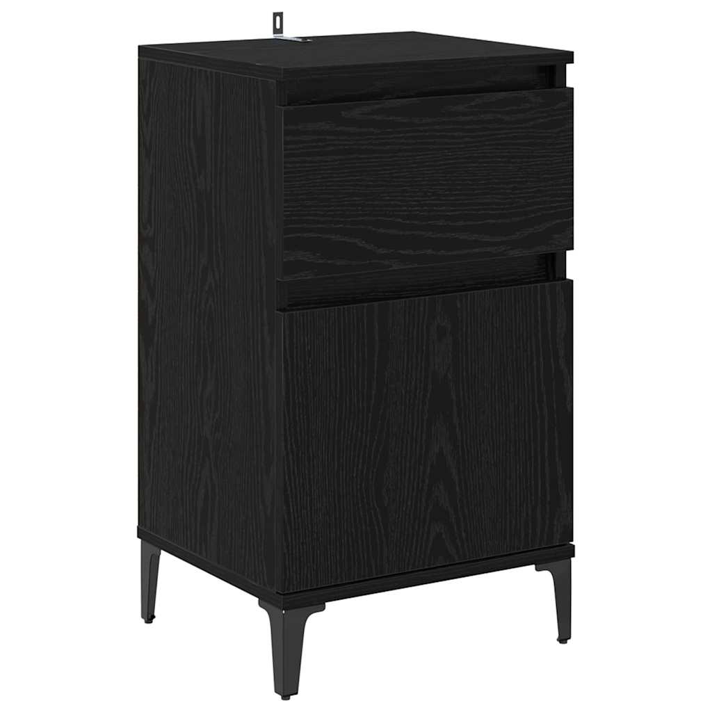 Nattbordskap 2 pcs Svart Eik 40 x 35 x 70 cm Konstruert tre