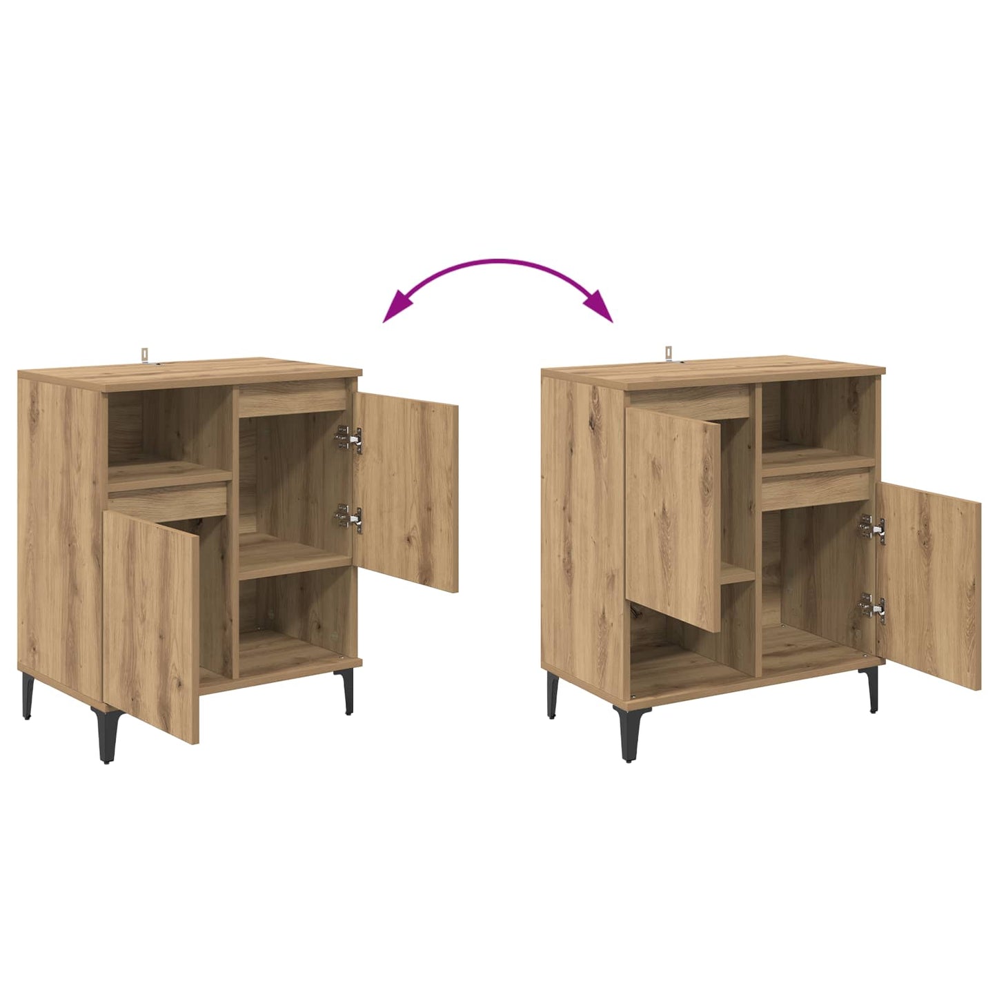 Serviesskap Artisan Eik 60 x 35 x 70 cm Konstruert tre