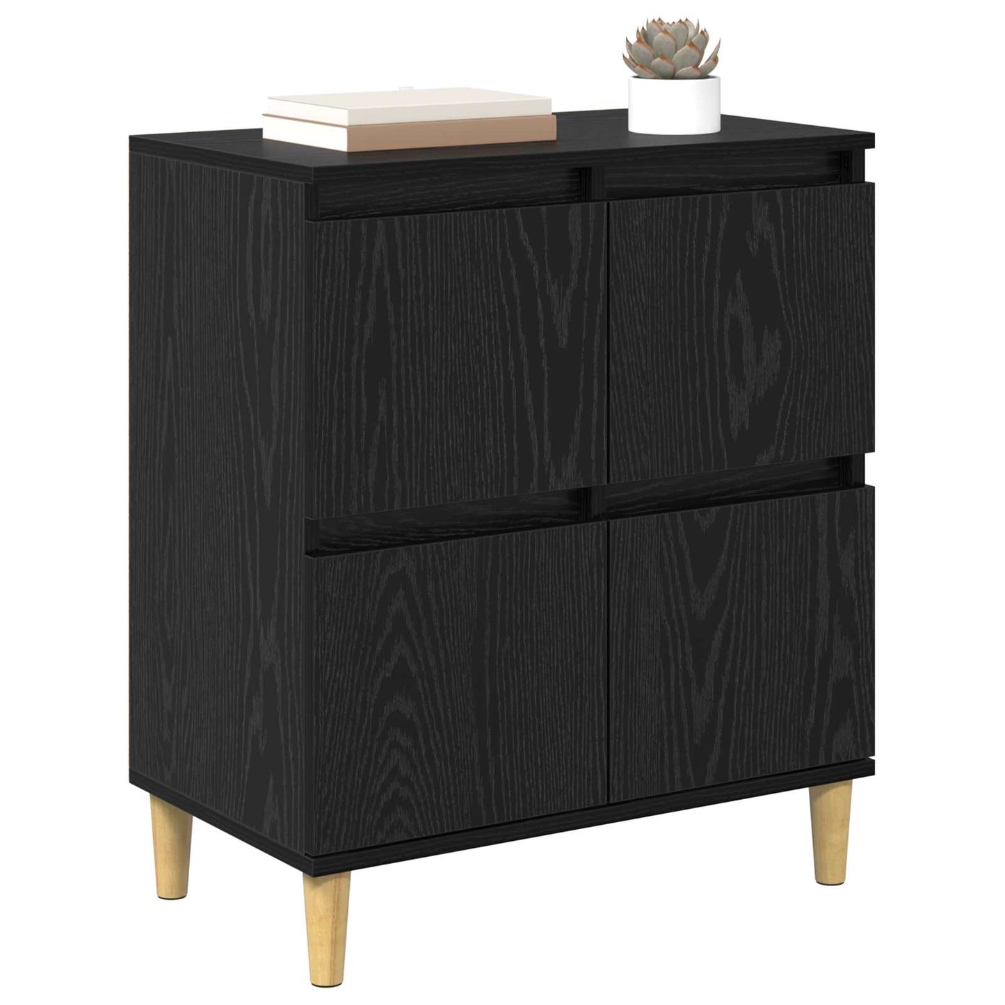 Serviesskap Svart Eik 60 x 35 x 70 cm Konstruert tre