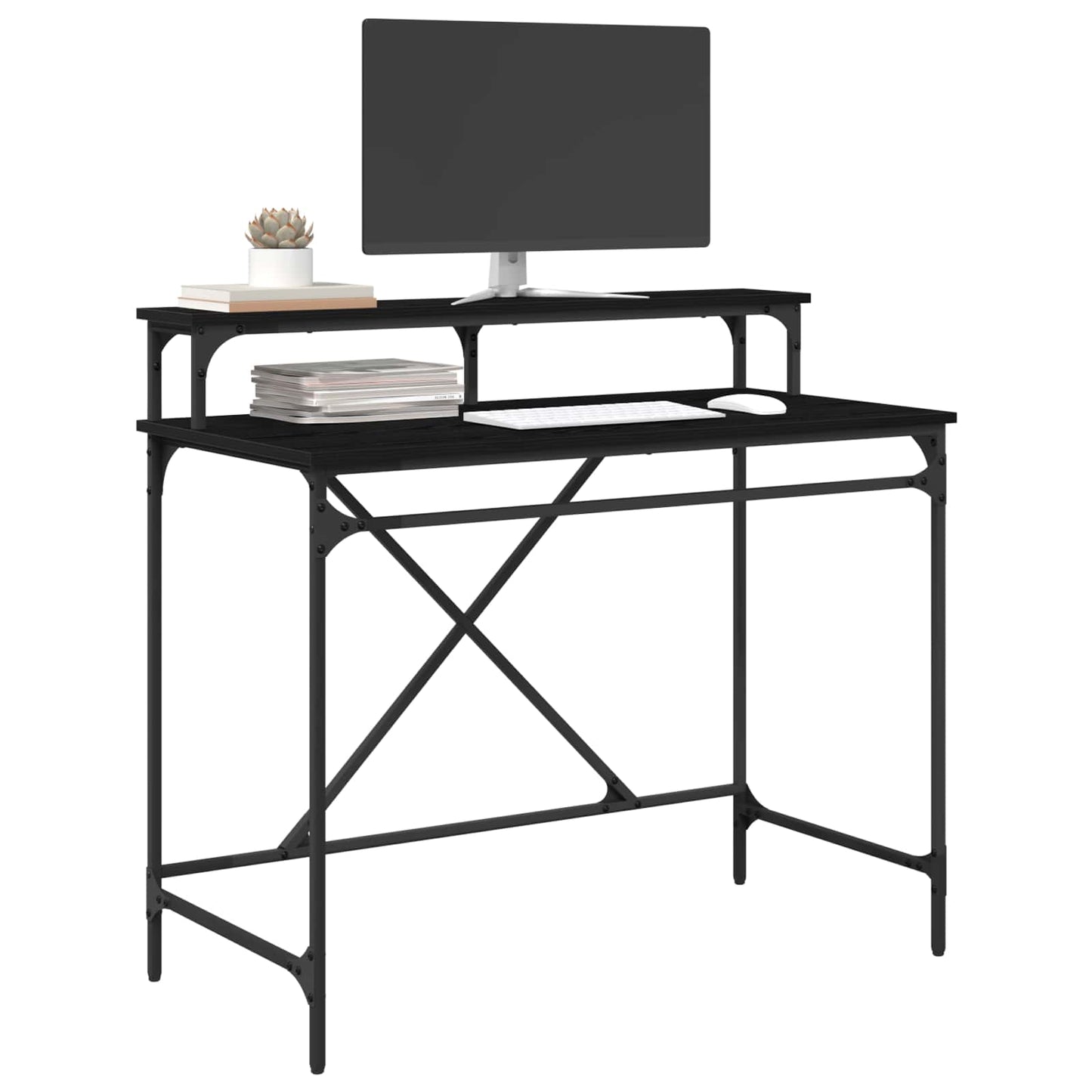 Skrivebord Svart Eik 100 x 50 x 90 cm Konstruert tre