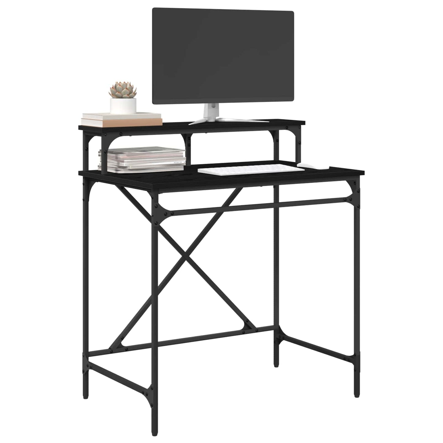 Skrivebord Svart Eik 80 x 50 x 90 cm Konstruert tre