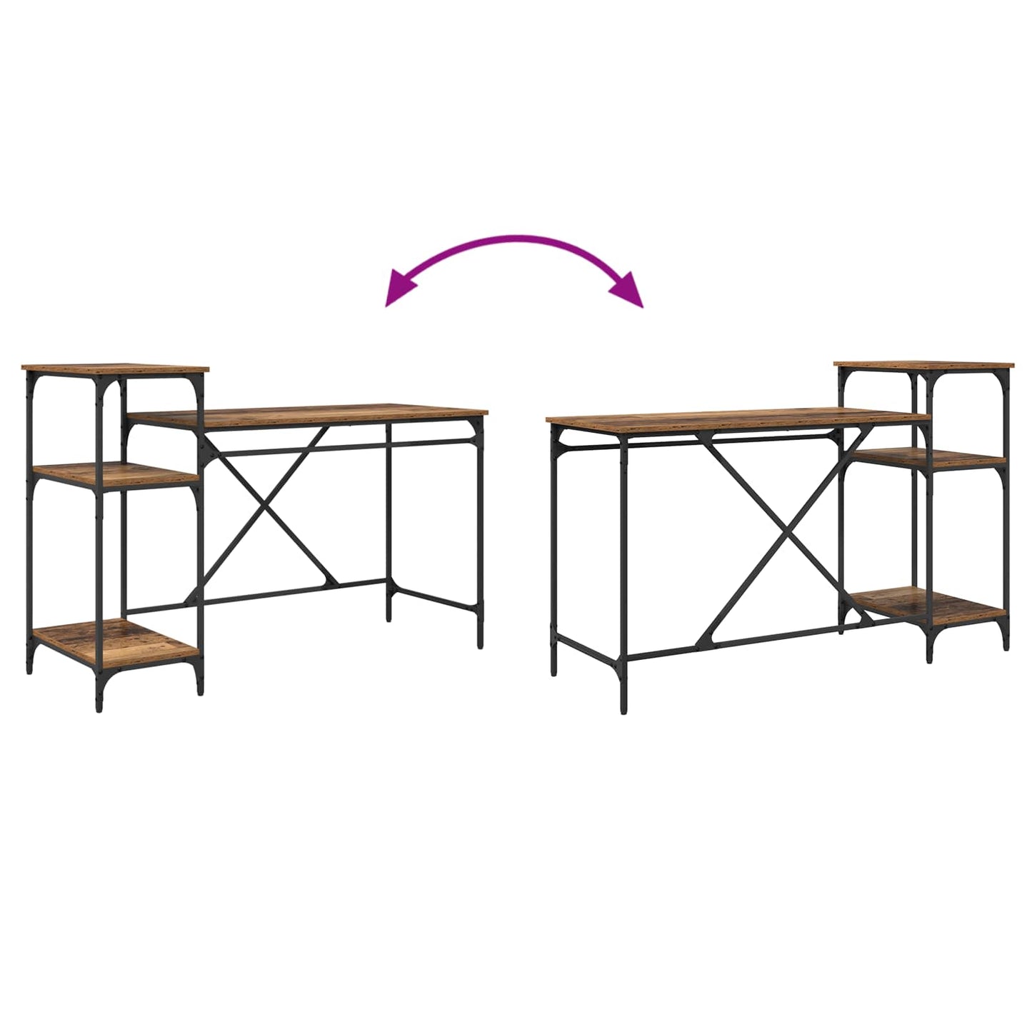 Skrivebord Gamle tre 135 x 50 x 90 cm Konstruert tre