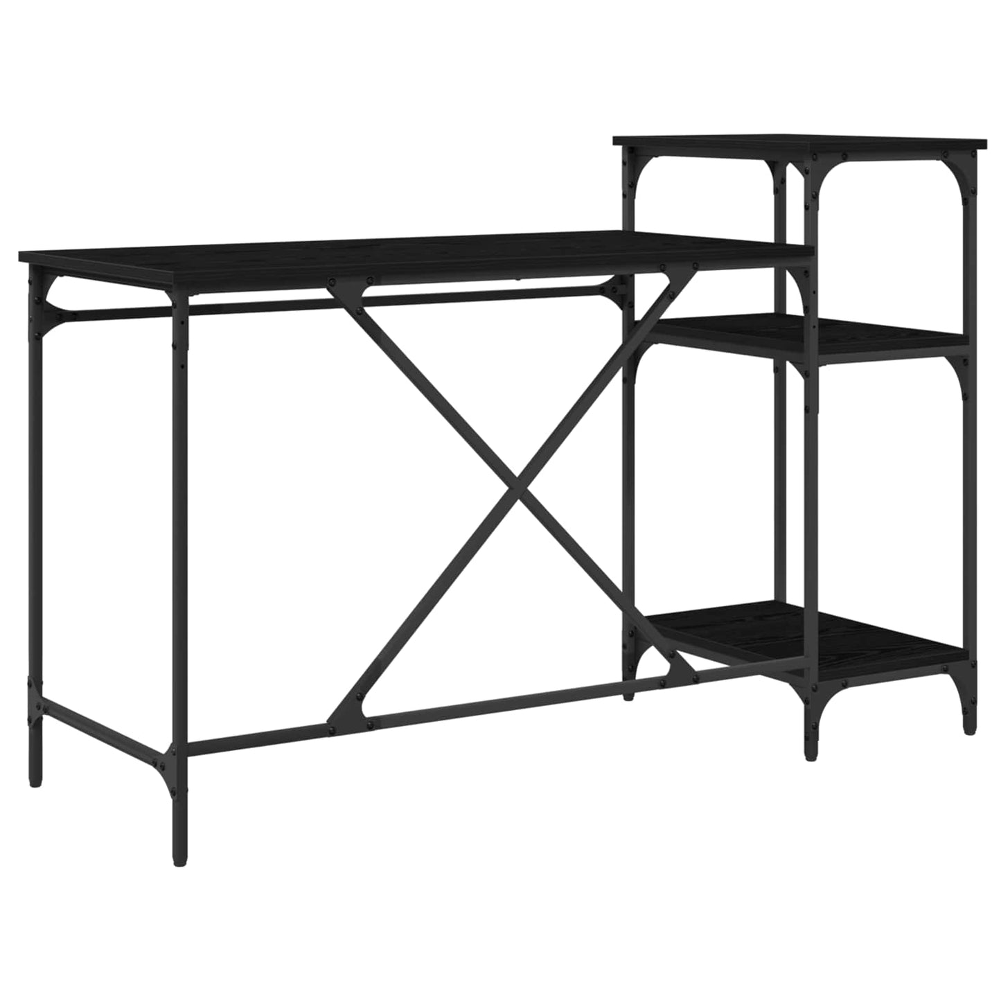 Skrivebord Svart Eik 135 x 50 x 90 cm Konstruert tre