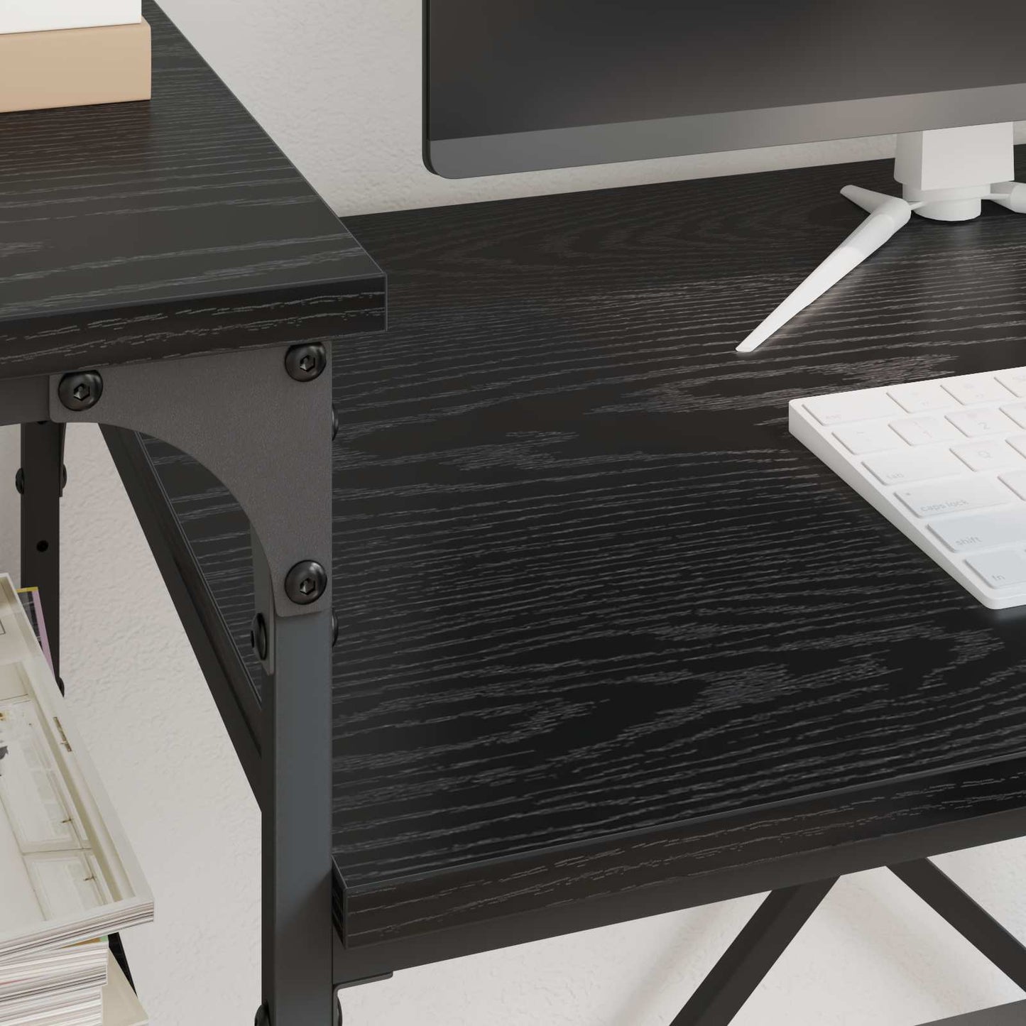 Skrivebord Svart Eik 105 x 50 x 90 cm Konstruert tre