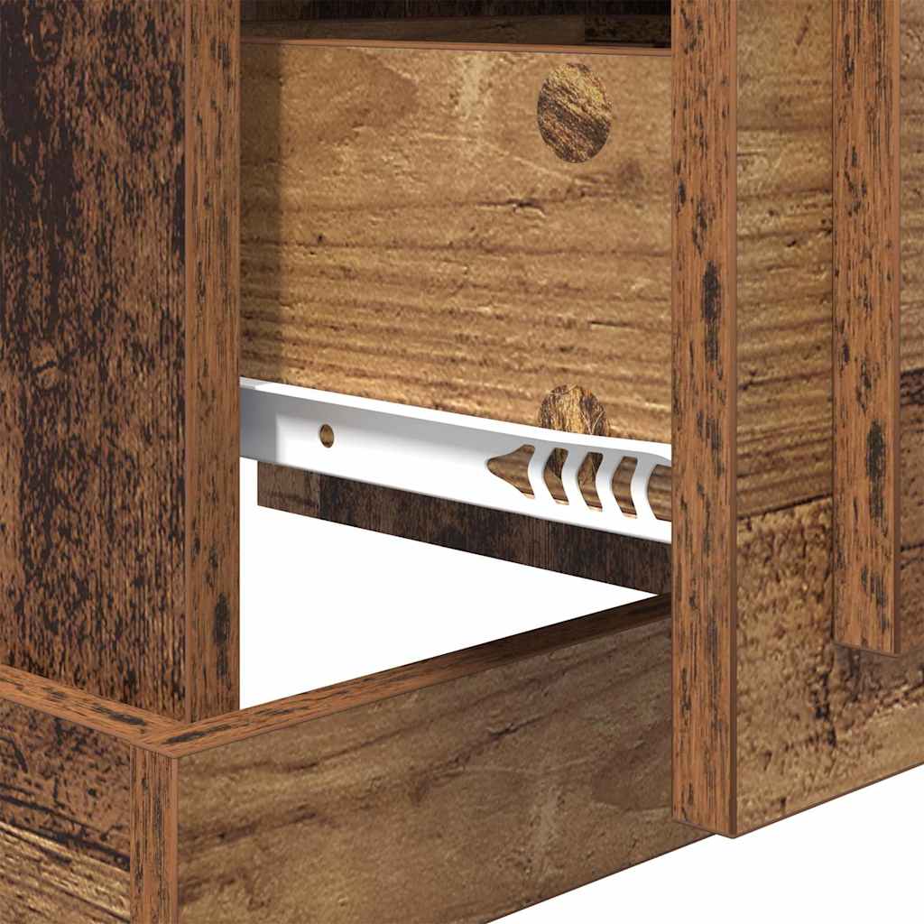 Nattbordskap 2 pcs Gammelt tre 39 x 39 x 47.5 cm Konstruert tre