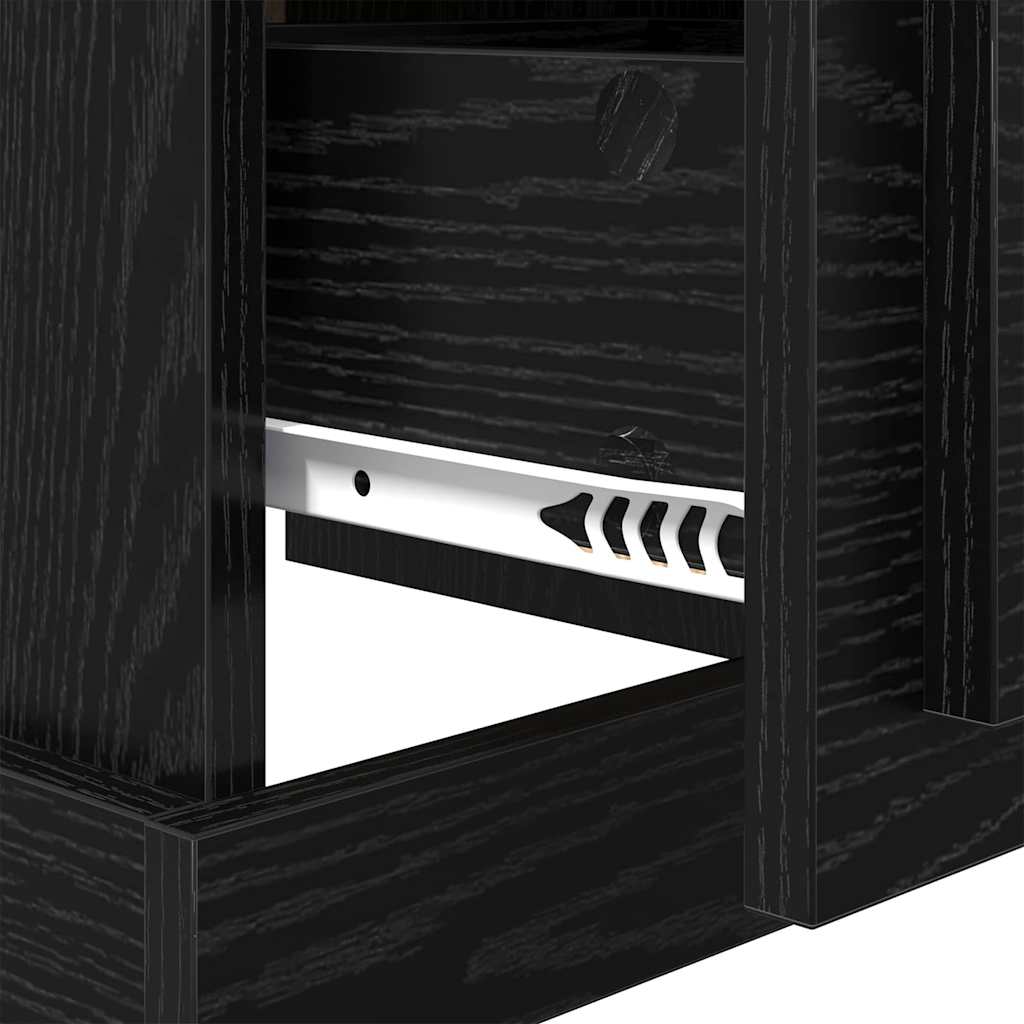 Nattbordskap 2 pcs Svart Eik 39 x 39 x 47.5 cm Konstruert tre