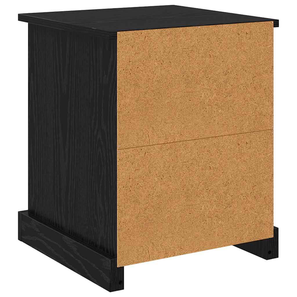 Nattbordskap 2 pcs Svart Eik 39 x 39 x 47.5 cm Konstruert tre