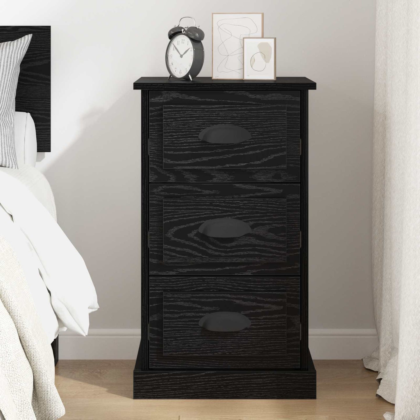 Nattbordskap Svart Eik 39 x 39 x 67,5 cm Konstruert tre