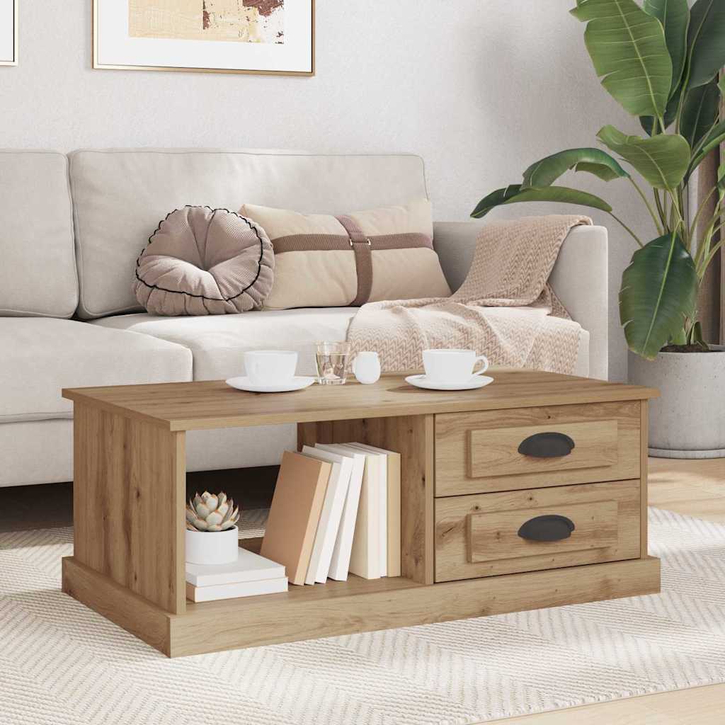 Kaffebord med skuff Artisan Eik 90 x 50 x 35 cm Konstruert tre