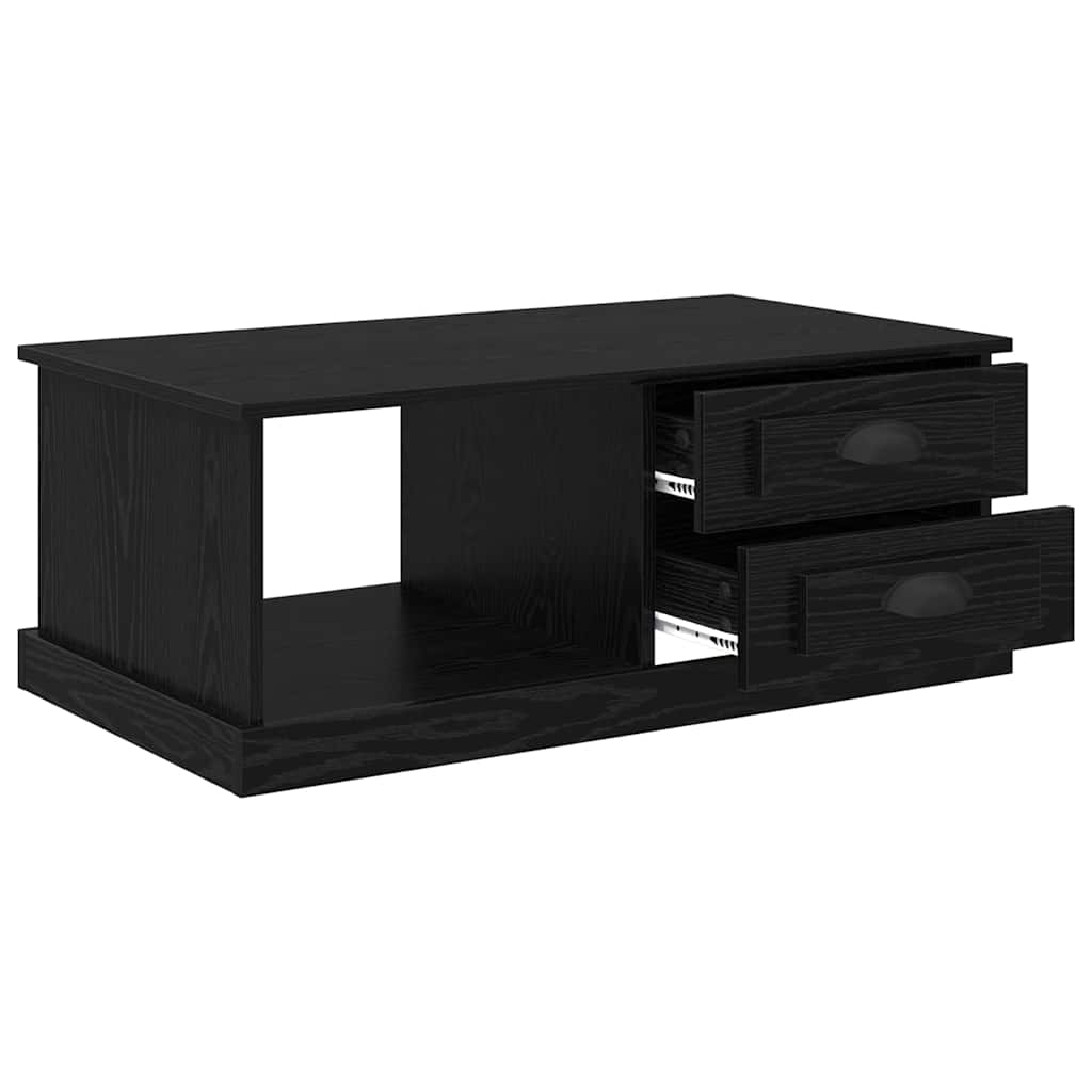 Kaffebord med skuff Svart Eik 90 x 50 x 35 cm Konstruert tre