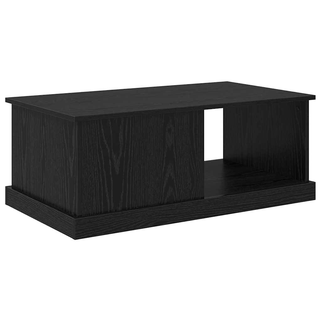 Kaffebord med skuff Svart Eik 90 x 50 x 35 cm Konstruert tre