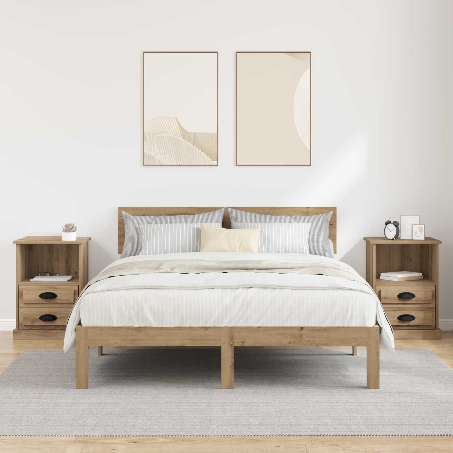 Nattbordskap 2 stk. Artisan Eik 36 x 43 x 60 cm Konstruert tre